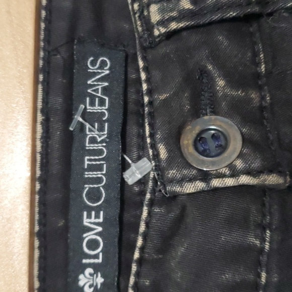 Love Culture jeans women's size 3 black tannish distressed areas distressing - Picture 6 of 14
